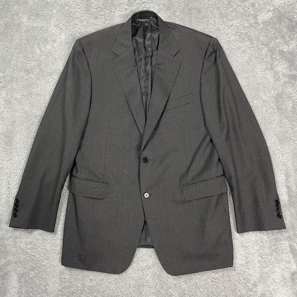 Canali Suit Jacket Mens IT 52R Gray Solid 100% Wool 2 Button Classic Fit Italy - Picture 1 of 15